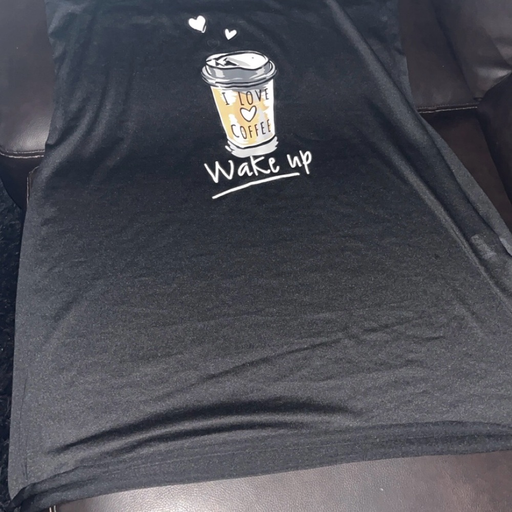 SHEIN Black Coffee Print Pajama Top